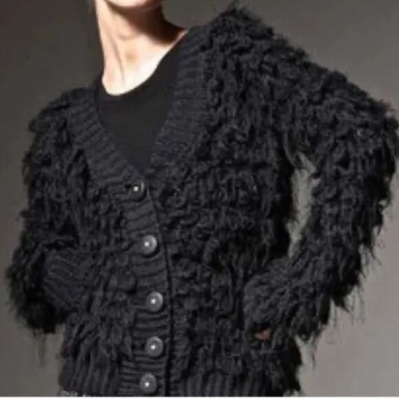 Anthropologie Leifsdottir Black Wool Alpaca Mohair Blend Knit Sweater Size XS - Picture 2 of 13